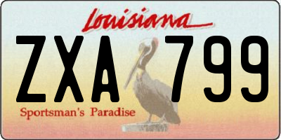 LA license plate ZXA799