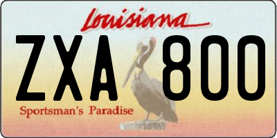 LA license plate ZXA800