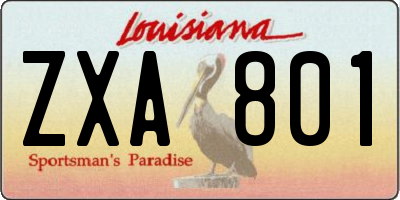 LA license plate ZXA801