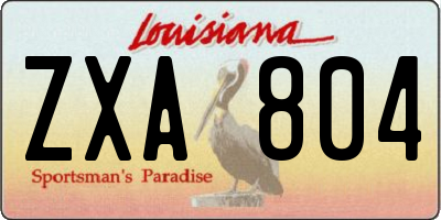 LA license plate ZXA804