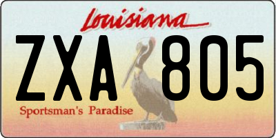 LA license plate ZXA805