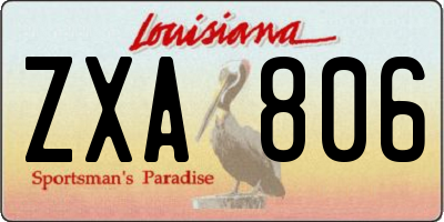 LA license plate ZXA806