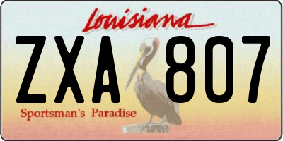 LA license plate ZXA807