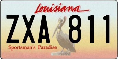 LA license plate ZXA811