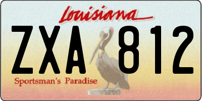 LA license plate ZXA812