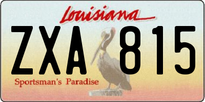 LA license plate ZXA815