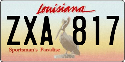 LA license plate ZXA817