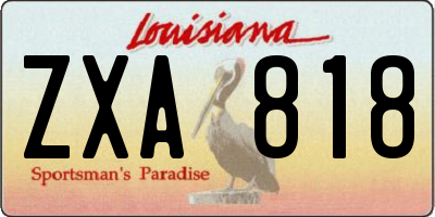 LA license plate ZXA818