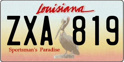 LA license plate ZXA819