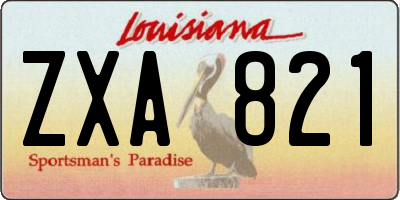 LA license plate ZXA821