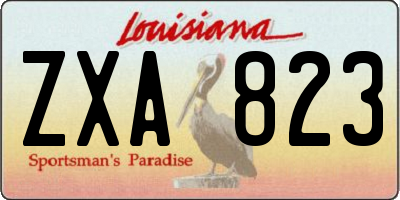 LA license plate ZXA823