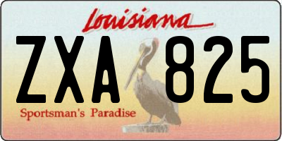 LA license plate ZXA825