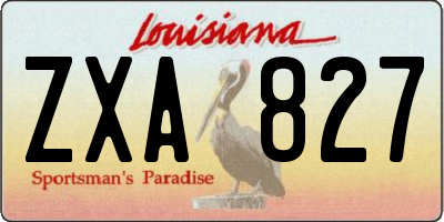 LA license plate ZXA827