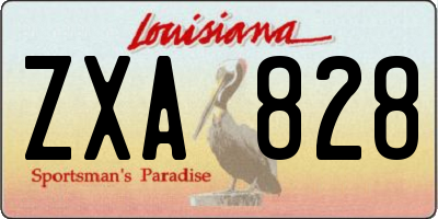 LA license plate ZXA828