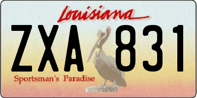 LA license plate ZXA831