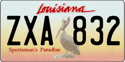 LA license plate ZXA832