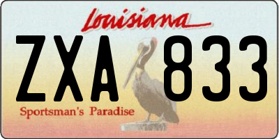 LA license plate ZXA833