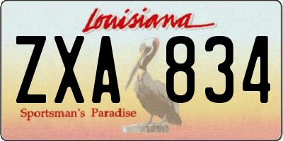 LA license plate ZXA834