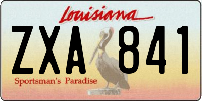 LA license plate ZXA841