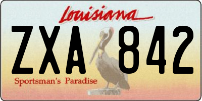 LA license plate ZXA842