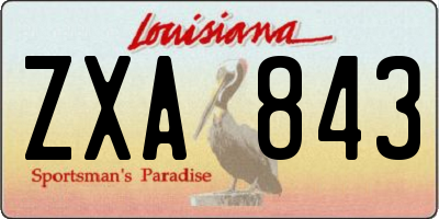 LA license plate ZXA843