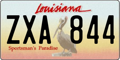 LA license plate ZXA844