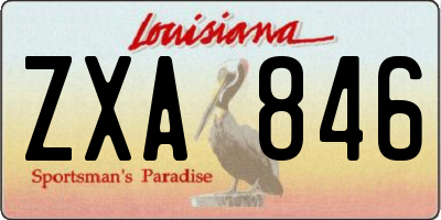 LA license plate ZXA846