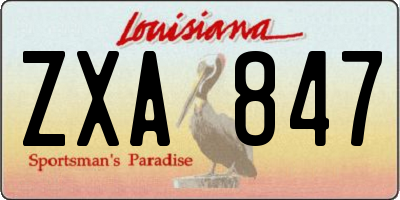 LA license plate ZXA847