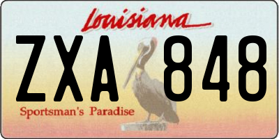 LA license plate ZXA848