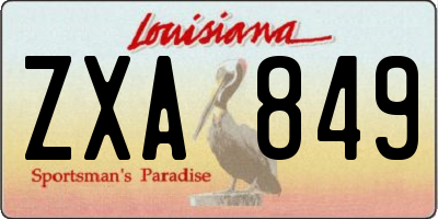 LA license plate ZXA849