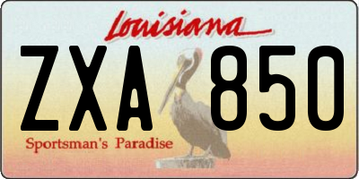 LA license plate ZXA850