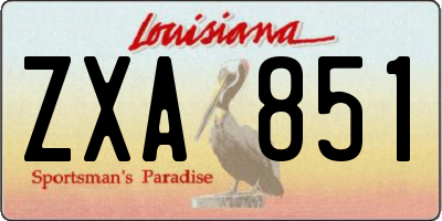 LA license plate ZXA851