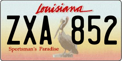 LA license plate ZXA852