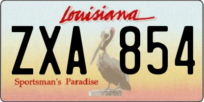 LA license plate ZXA854