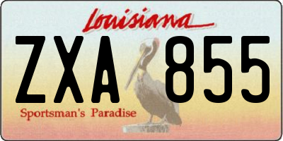 LA license plate ZXA855