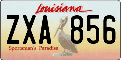 LA license plate ZXA856