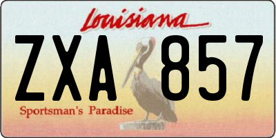 LA license plate ZXA857