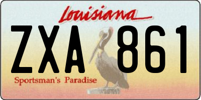 LA license plate ZXA861