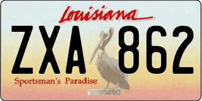 LA license plate ZXA862