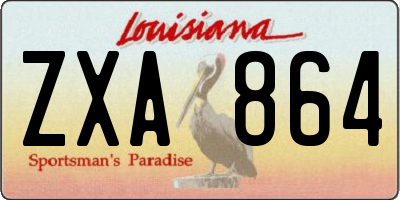 LA license plate ZXA864