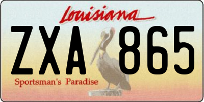 LA license plate ZXA865