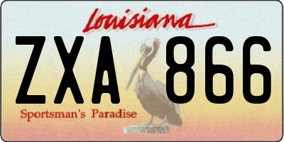 LA license plate ZXA866