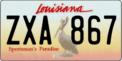 LA license plate ZXA867