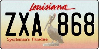 LA license plate ZXA868