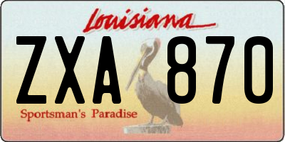 LA license plate ZXA870