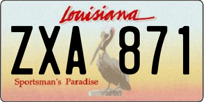 LA license plate ZXA871