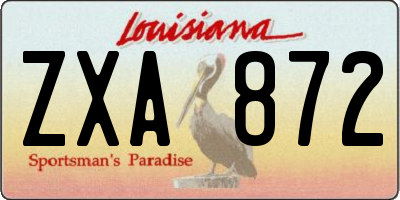 LA license plate ZXA872