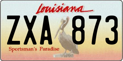 LA license plate ZXA873