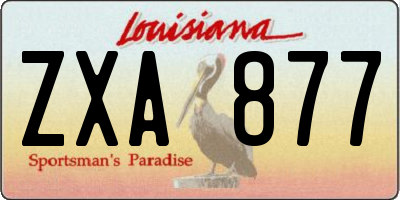 LA license plate ZXA877