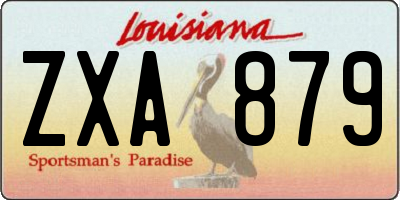 LA license plate ZXA879